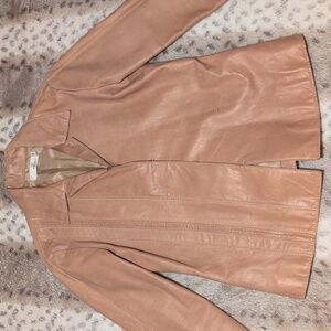 Ploechi Tan Thin Leather Jacket Size 4